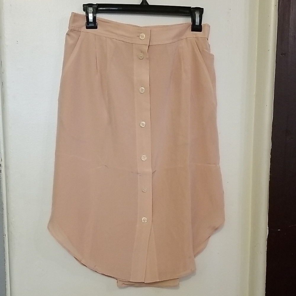 Madewell Blush Button-Front High Low Skirt